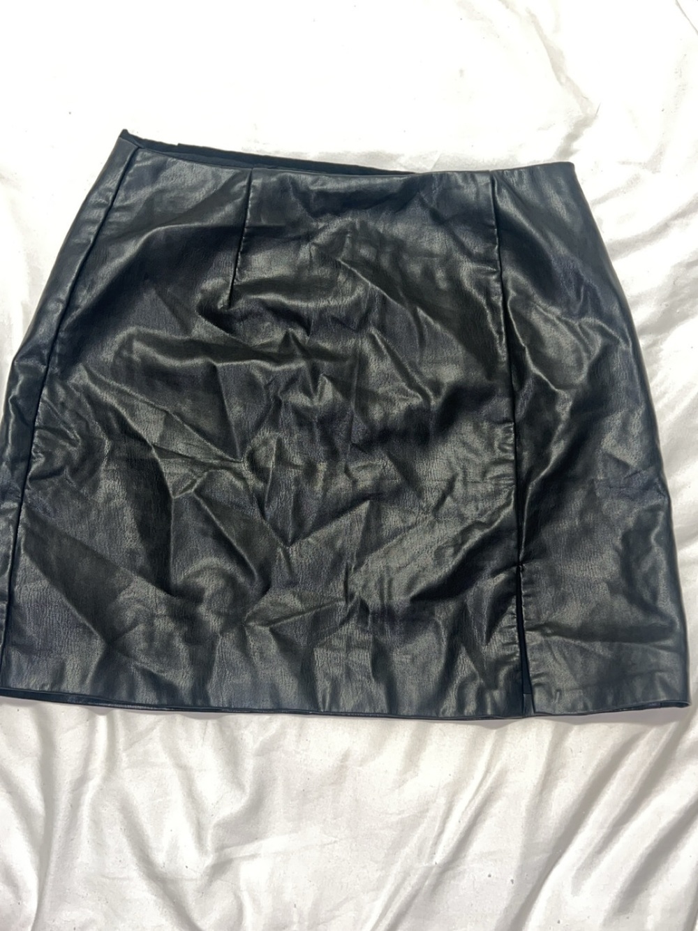 Oak and Fort Black Vegan Leather Mini Skirt